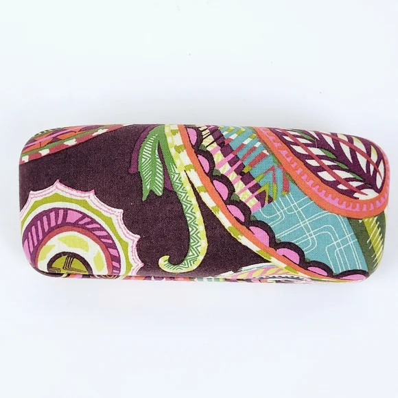 Vera Bradley Eyeglass Hard Case Padded~Floral Brown Blue Green Pink Orange~EMPTY - Picture 7 of 9